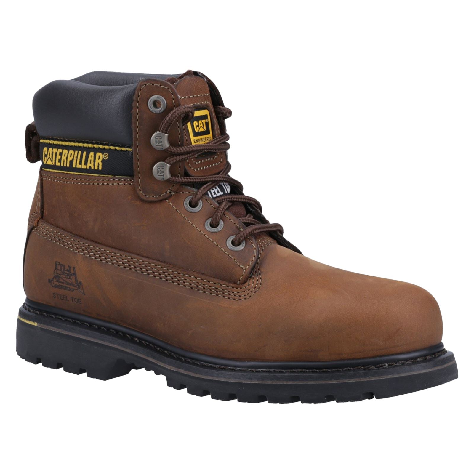 Caterpillar Bottines De Sécurité En Cuir Marron Holton