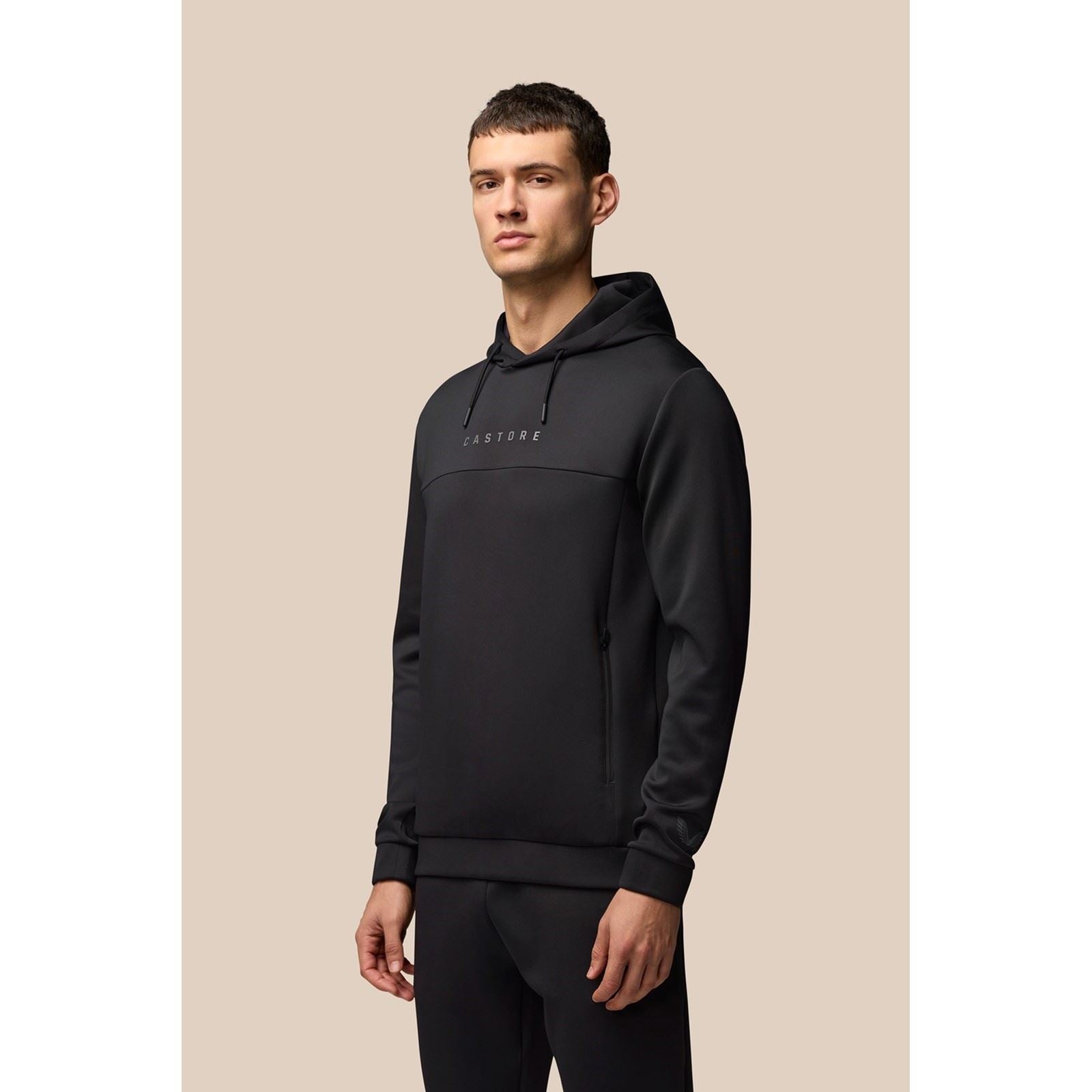 Castore Scuba Hoody Sweatshirts À Capuche Noirs En Polyester Pour Hommes