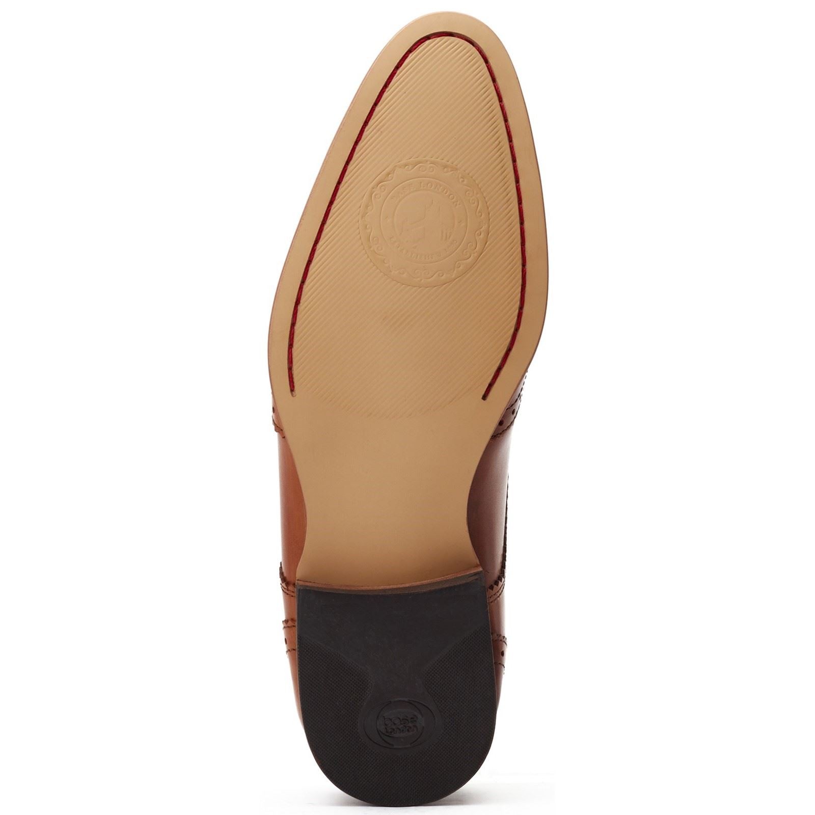 Base London Barbera Chaussures En Cuir Pour Hommes Brogues Tan