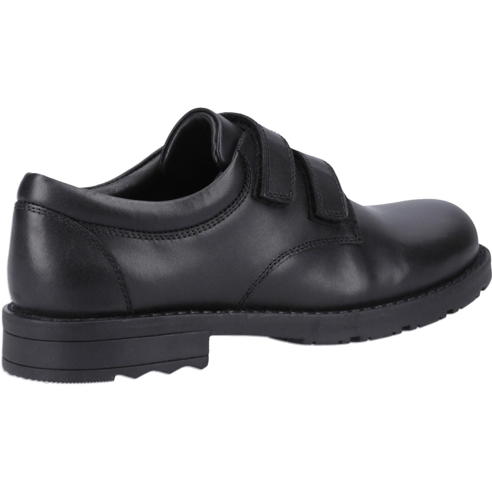 Hush Puppies Barry Senior Chaussures Noires Pour Garçons En Cuir