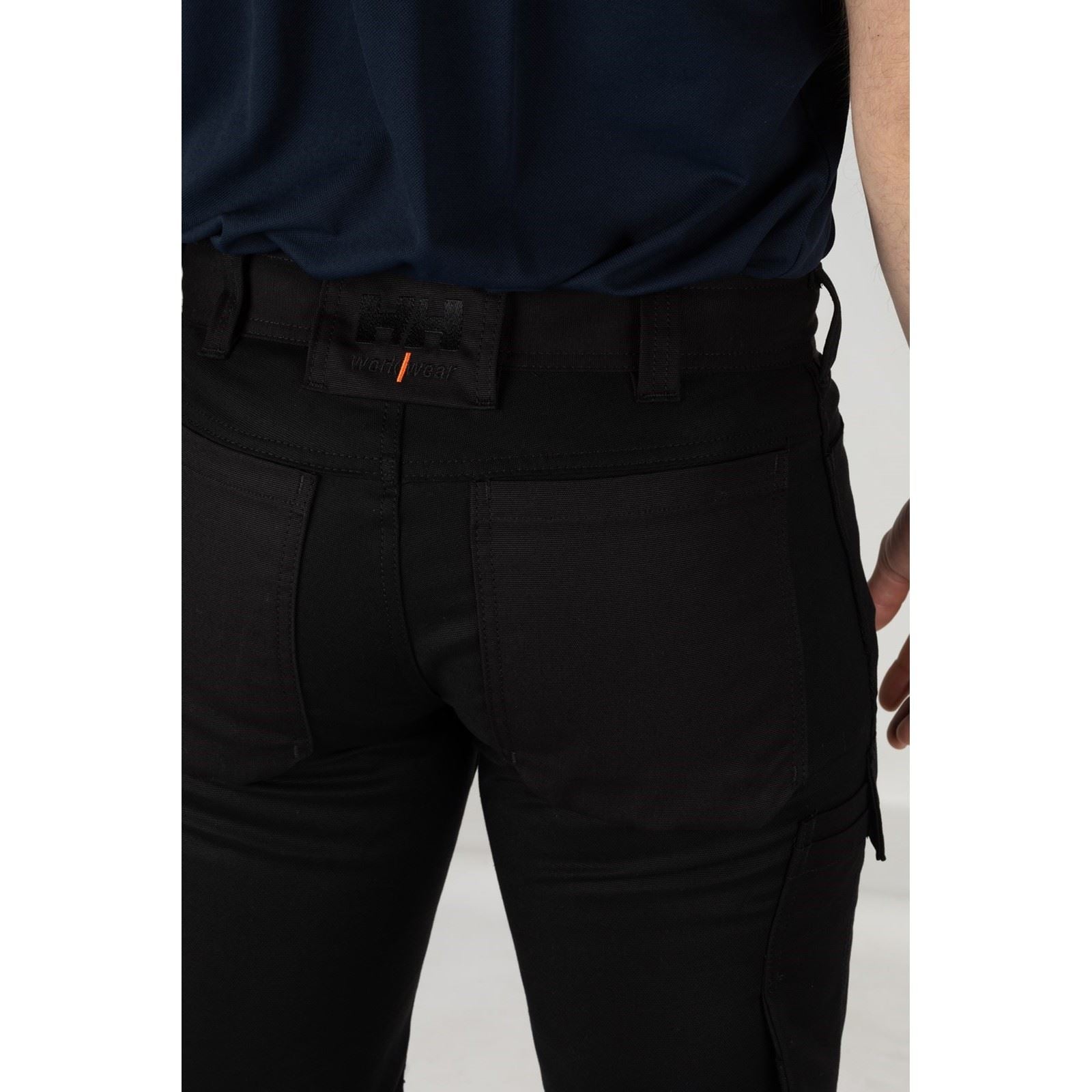 Helly Hansen Workwear Oxford Service Shorts En Coton Pour Hommes Noirs Jusqu'aux Genoux