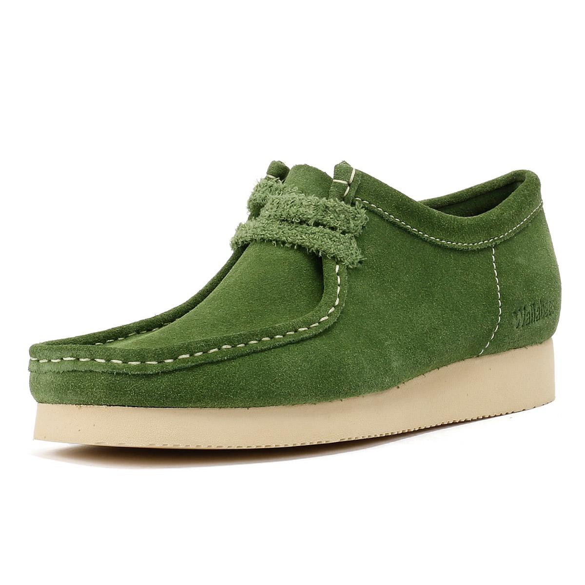 Clarks Originals Wallabee Day Chaussures À Lacets Vertes Pour Hommes En Daim