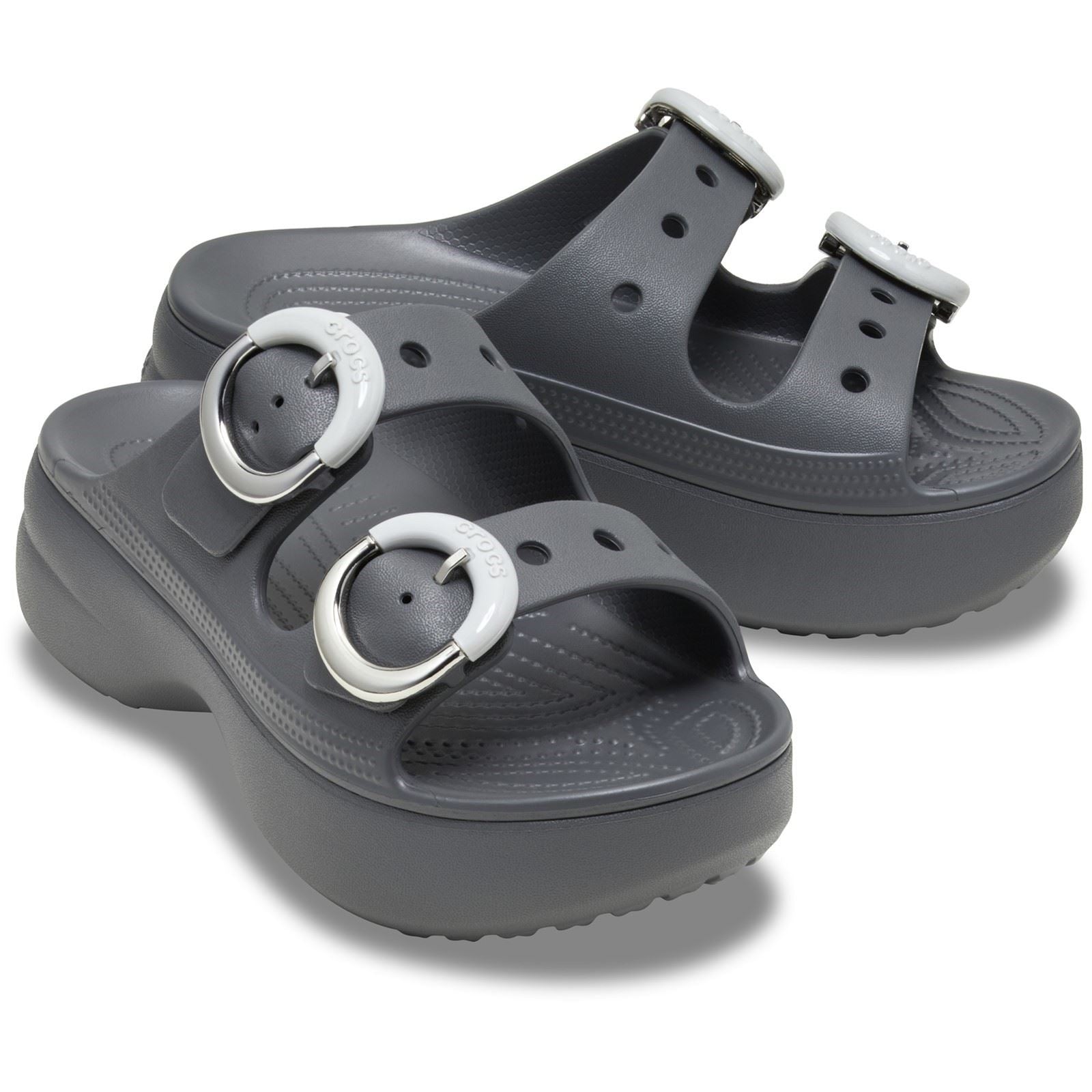Crocs Saturday Platform Buckle Sandales En Carbone Pour Femmes Eva