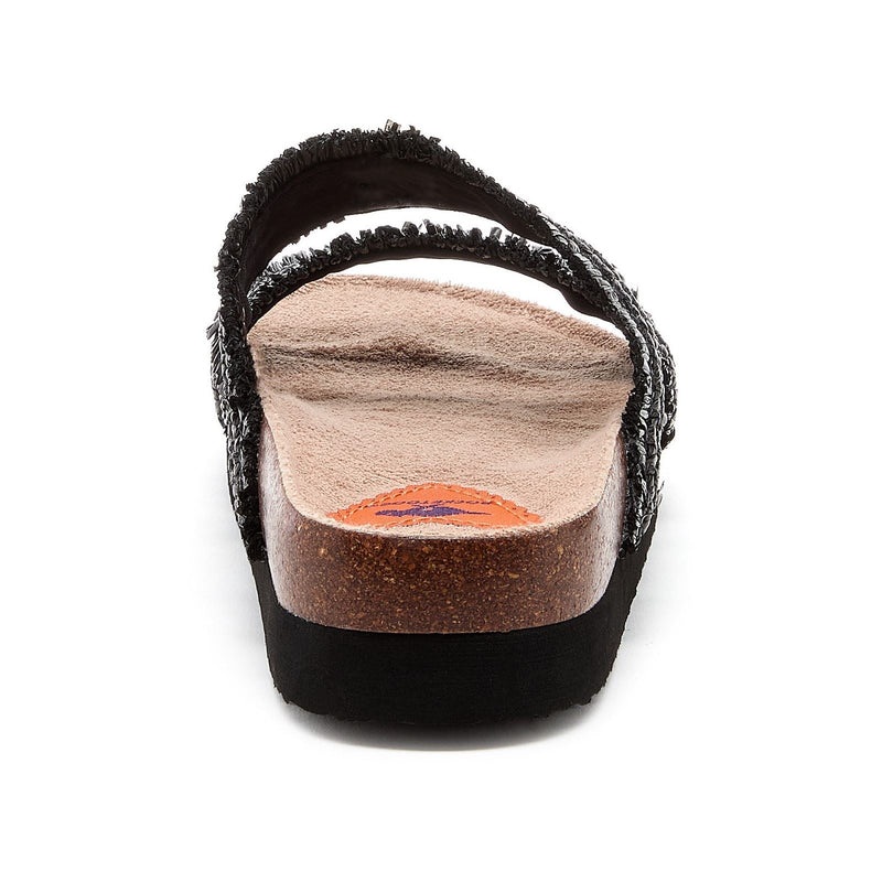 Rocket Dog Aruba Raffia Sandales Noires Pour Femmes En Textile