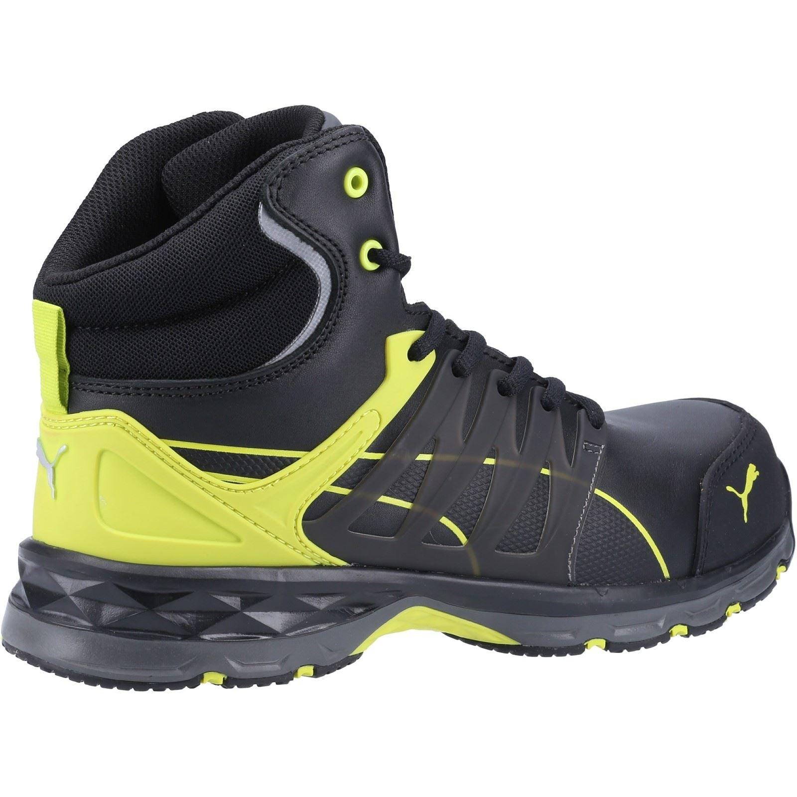 Puma Safety Bottes De Sécurité En Cuir Jaune Velocity 2.0 Mid S3