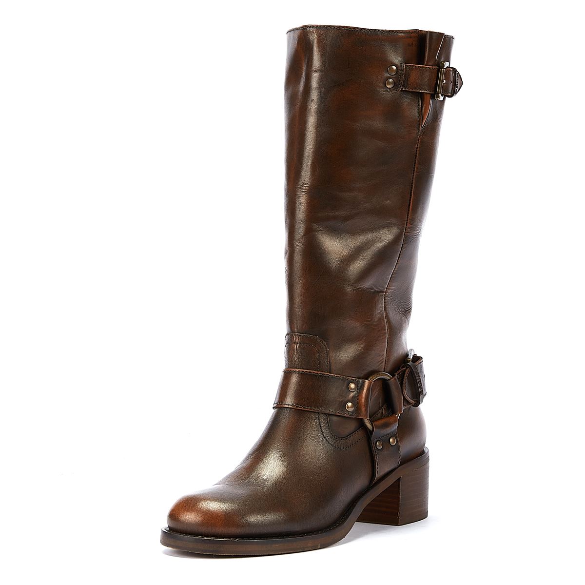Bronx Bottes Pour Femmes New-Camperos En Couleur Châtaigne