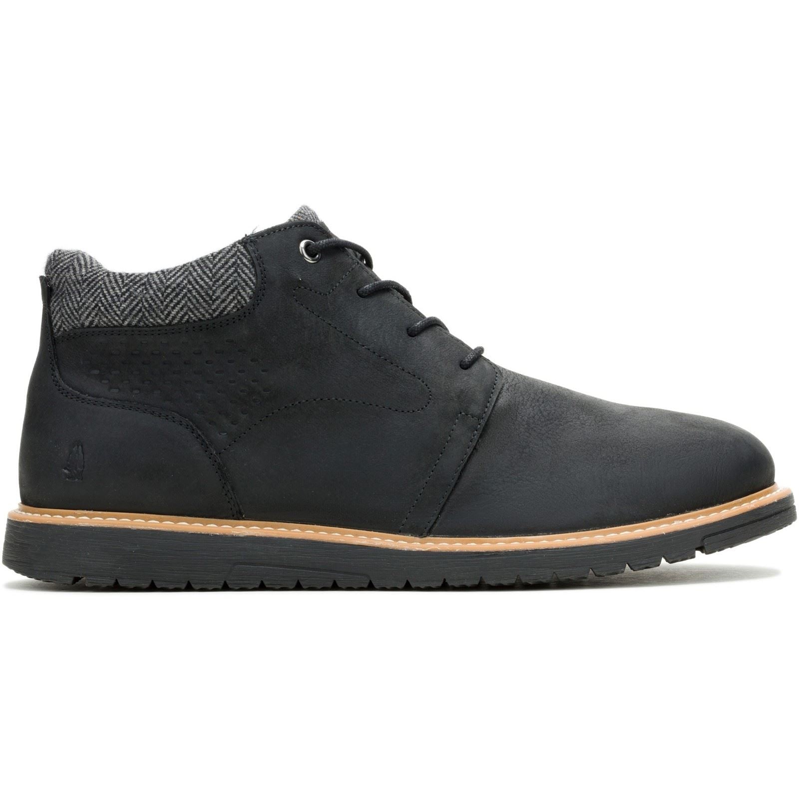 Hush Puppies Jenson Bottes Noires Pour Hommes En Cuir À La Cheville