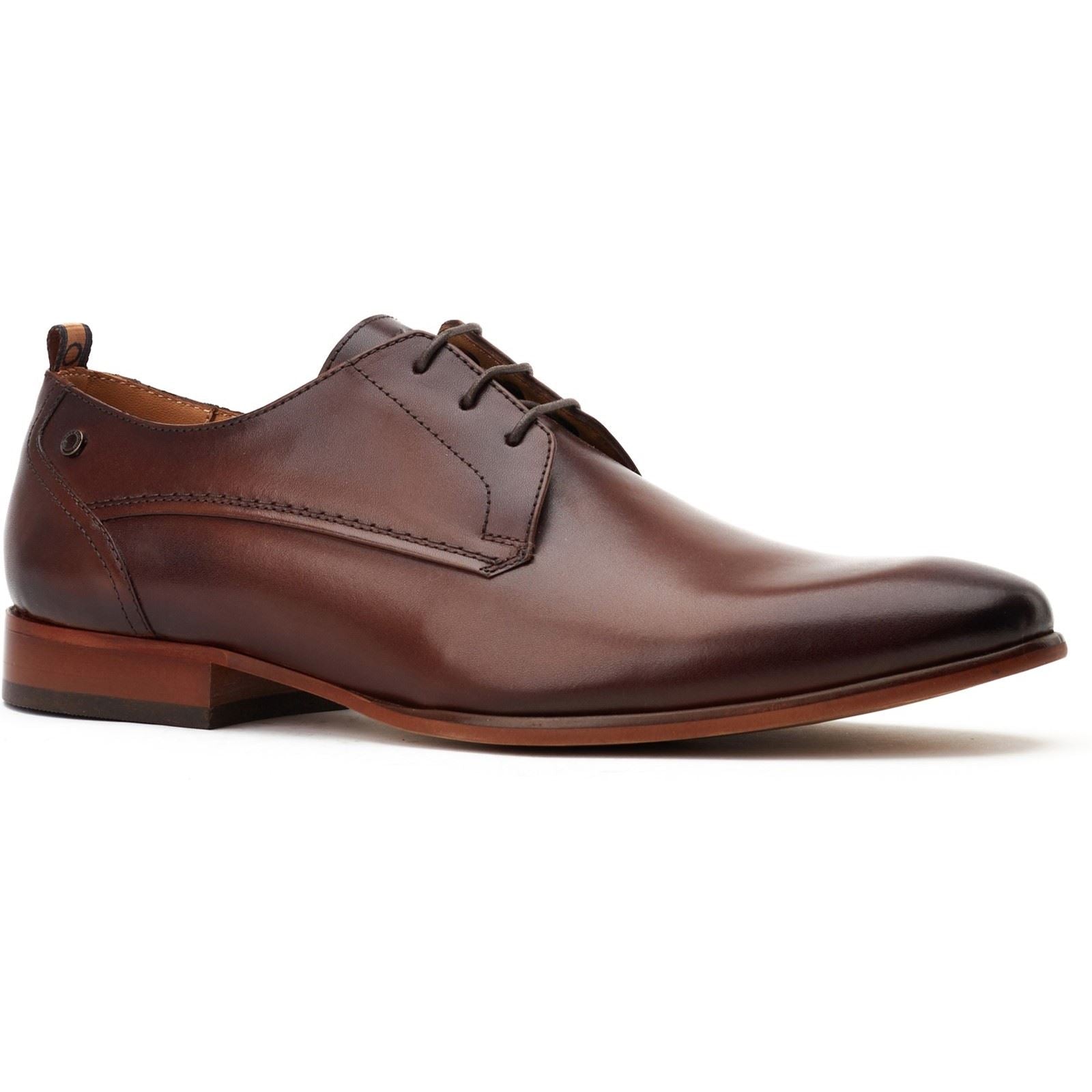 Base London Gambino Excel Chaussures À Lacets Pour Homme En Cuir Marron Brûlé