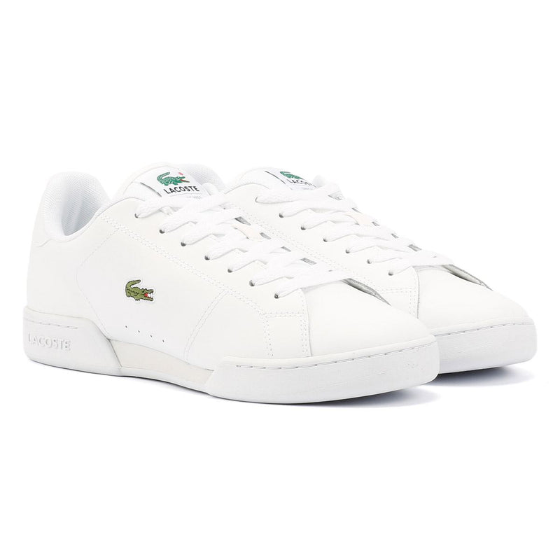 Lacoste Carnaby Cup Baskets Blanches En Cuir Pour Hommes
