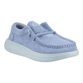 HEYDUDE Wendy COMF Suede Chaussures Mocassins En Cuir Pour Femmes, Denim Délavé/Bleu Nuage