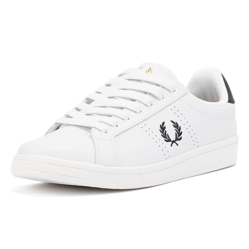 Fred Perry Cupsole Baskets Blanches En Cuir Pour Hommes