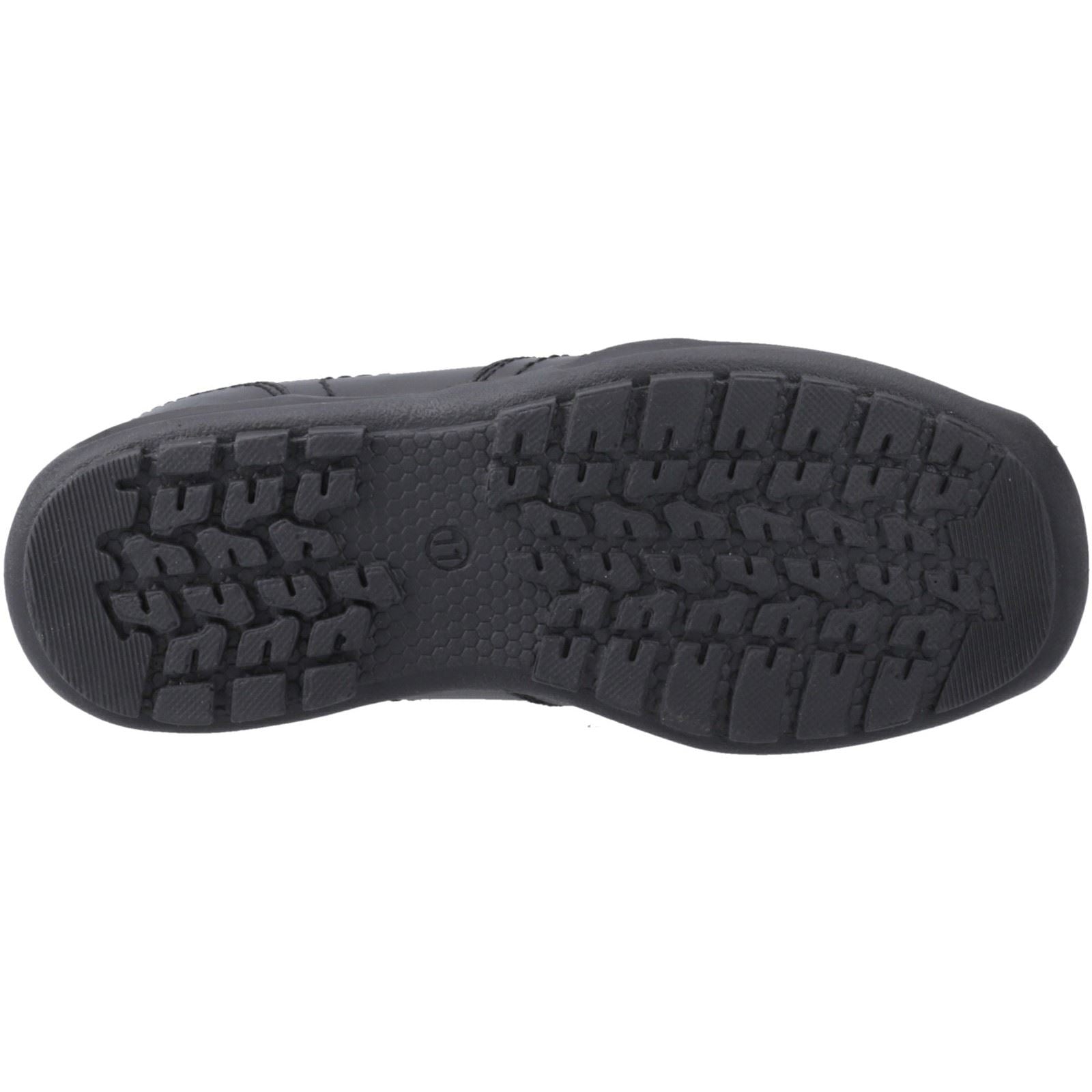 Hush Puppies Morgan Chaussures Noires Pour Garçons En Cuir
