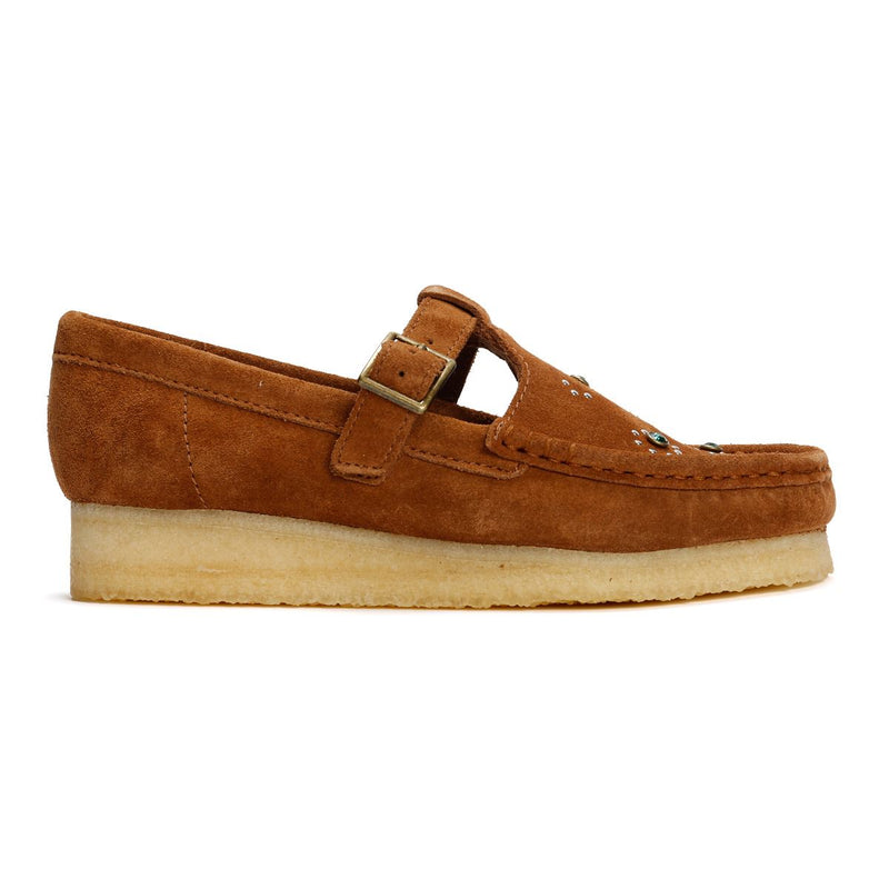Clarks Originals Wallabee T Bar Chaussures Pour Femmes En Suède Marron