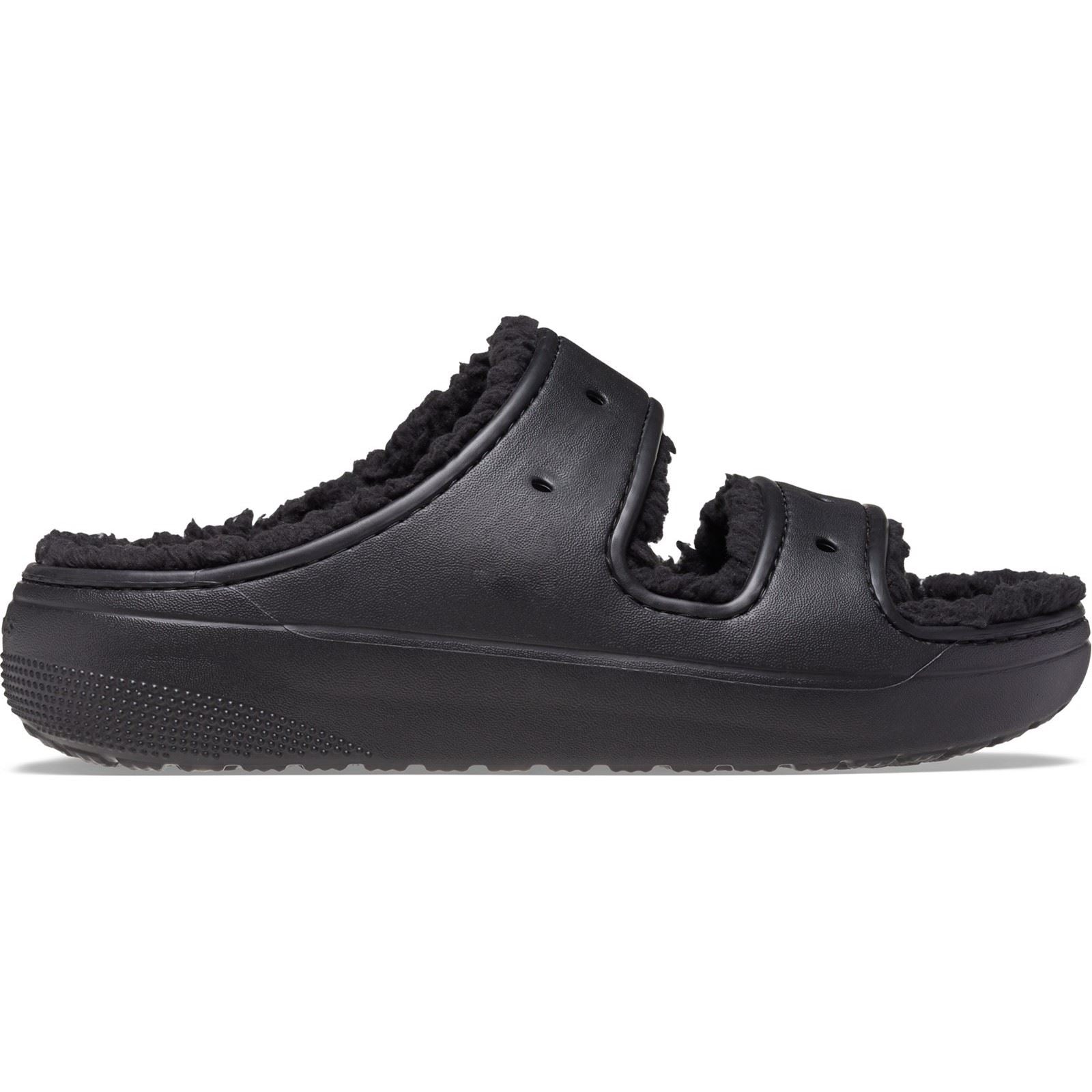 Crocs Classic Cozzzy sandales noires pour femme en thermoplastique