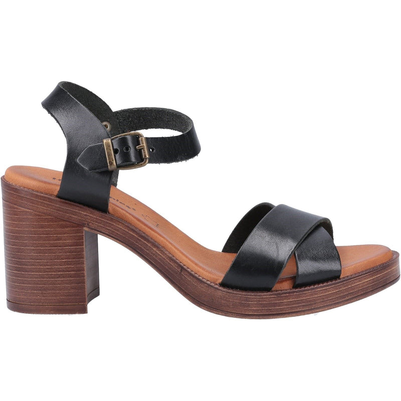 Hush Puppies Georgia Sandales Noires Pour Femmes En Cuir
