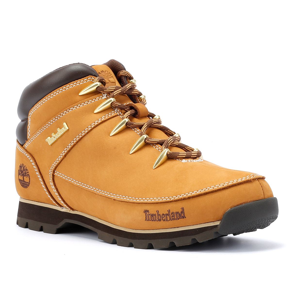 Timberland Euro Sprint Mid Lace Bottes En Cuir Marron Pour Hommes