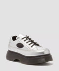 Dr. Martens Buzz 5I Tumbled Chaussures En Cuir Pour Femmes, Couleur Argent