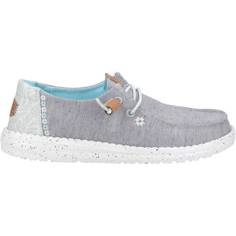 HEYDUDE Wendy Heathered Slub Tropical Mocassins Gris Pour Femmes