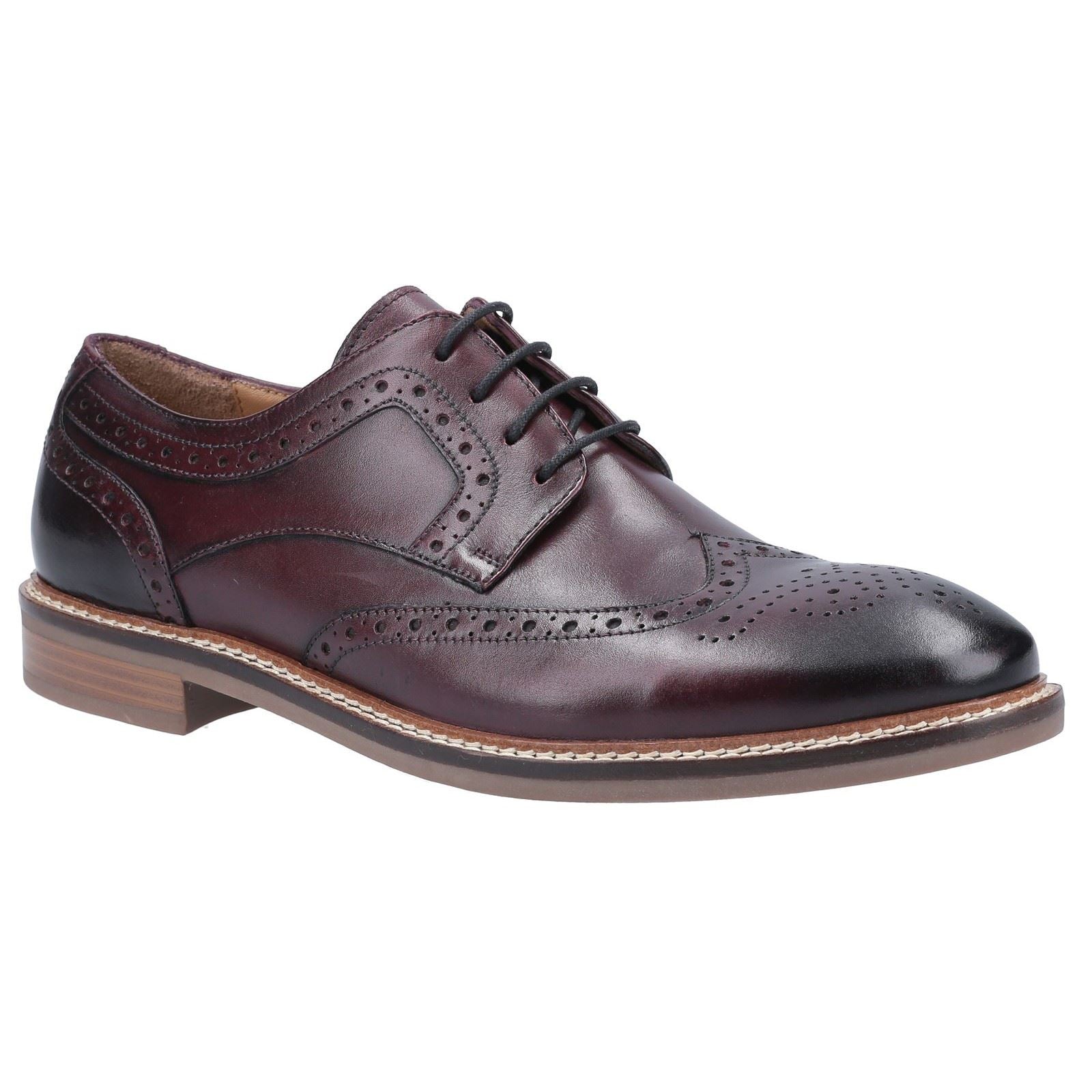 Hush Puppies Bryson Chaussures Richelieu Bordeaux Pour Hommes En Cuir