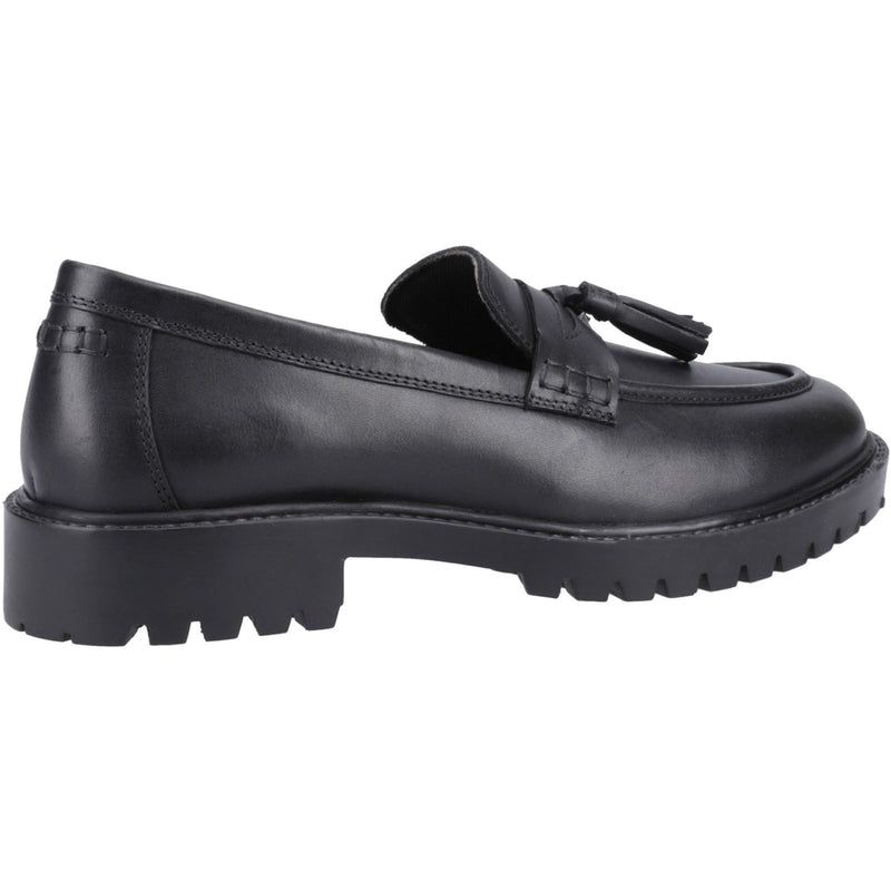 Hush Puppies Abigail Senior Chaussures Plates Noires Pour Filles En Cuir