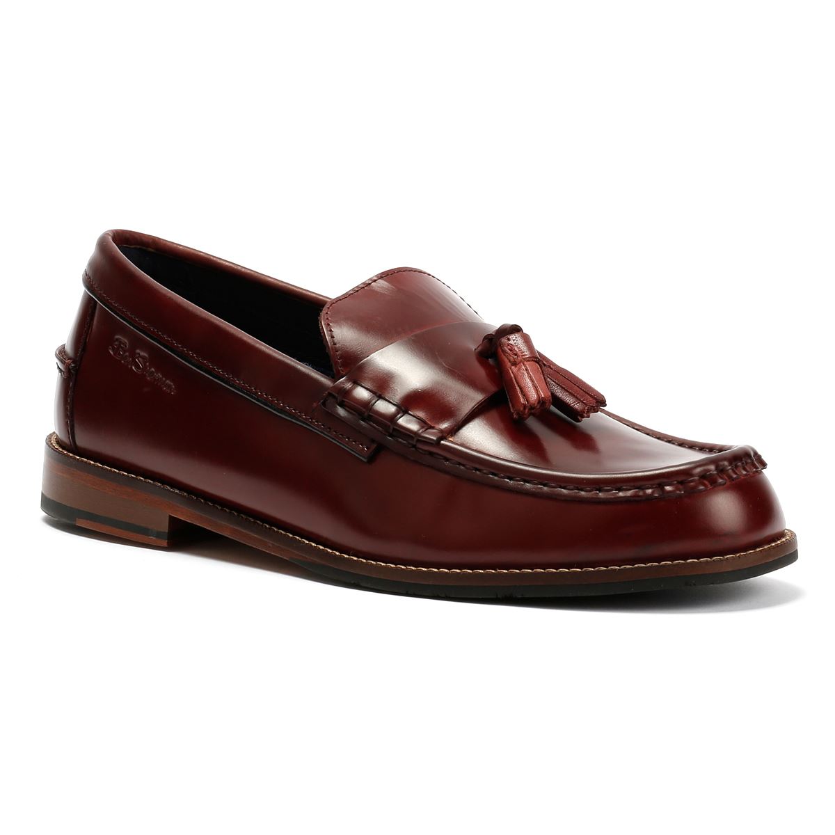 Ben Sherman Sid Mocassins Rouges En Cuir Pour Hommes