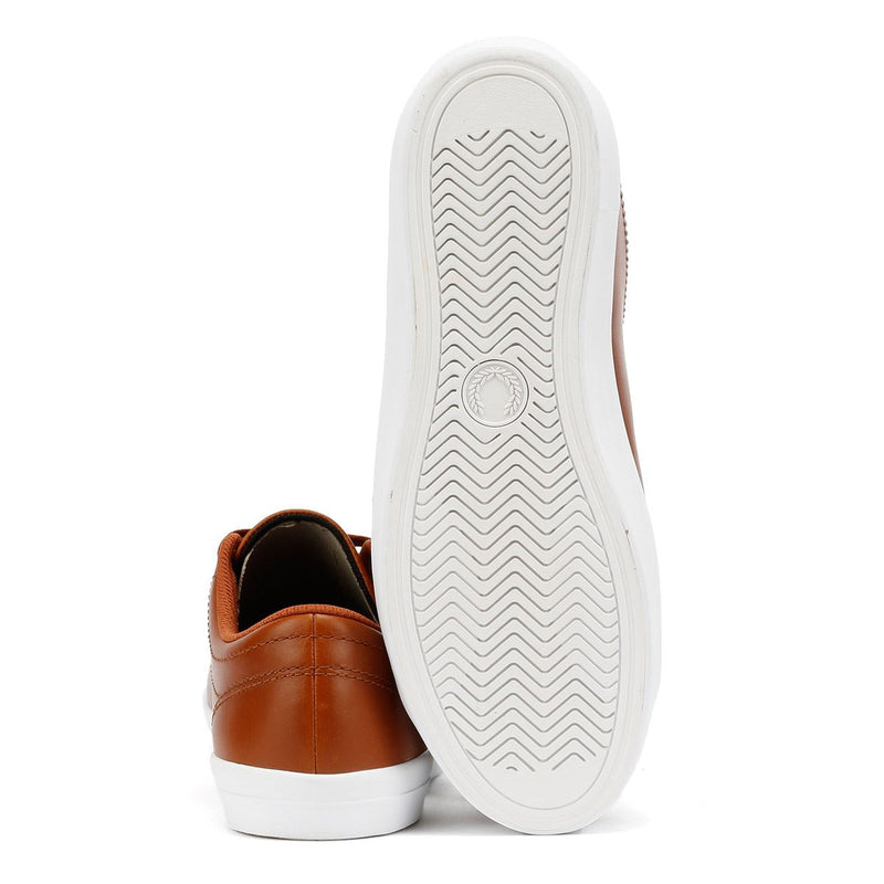 Fred Perry Baseline Baskets En Cuir Pour Homme Marron