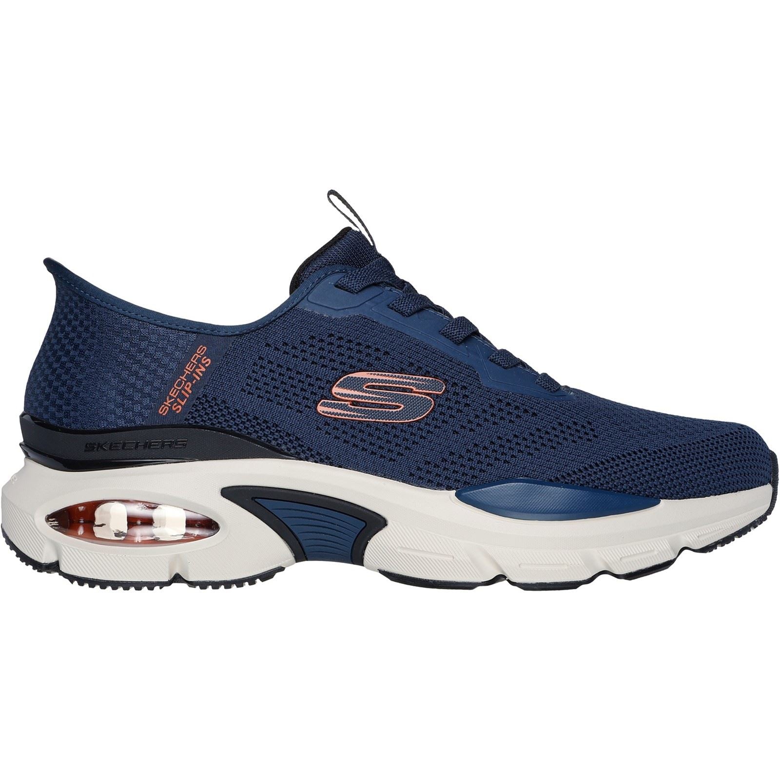 Skechers Skech-Air Ventura Vanderway Baskets Homme En Textile Bleu Marine/Orange