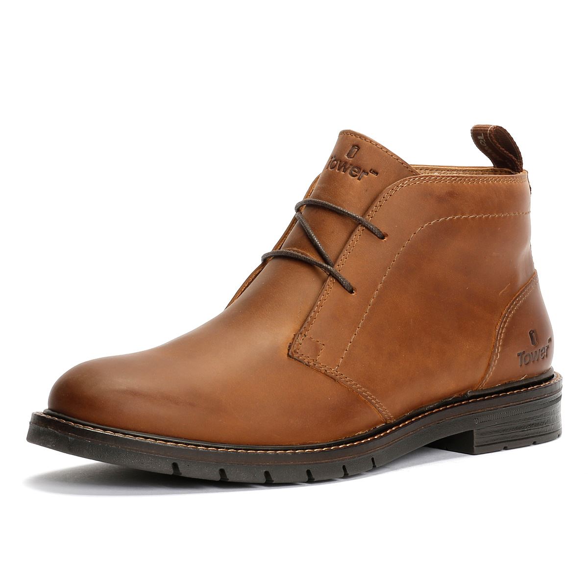 Tower London Armour Chukka Lace Bottes En Cuir Pour Hommes Fauve
