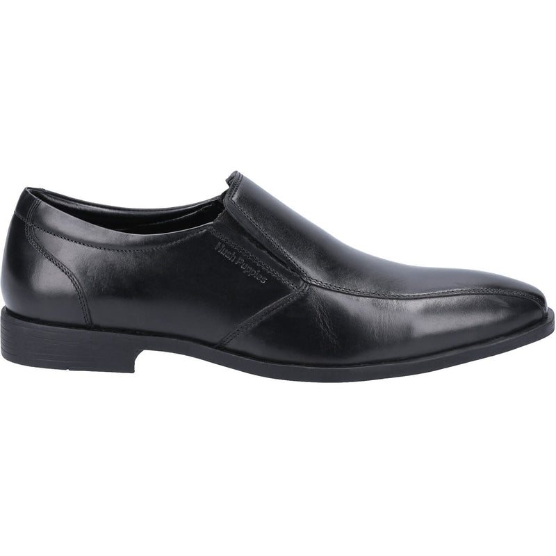Hush Puppies Ellis Chaussures Noires Pour Hommes En Cuir À Enfiler