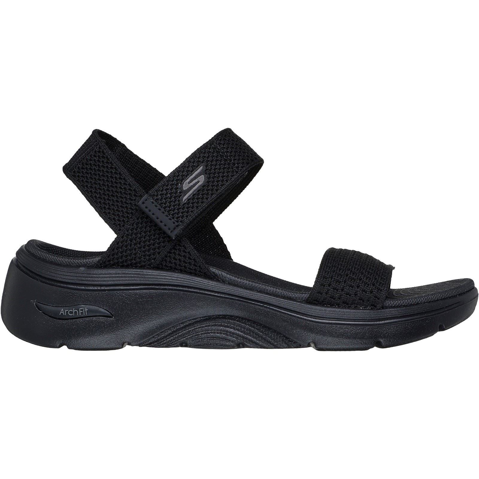 Skechers Go Walk Arch Fit 2.0 Sandales Noires Pour Femme En Textile