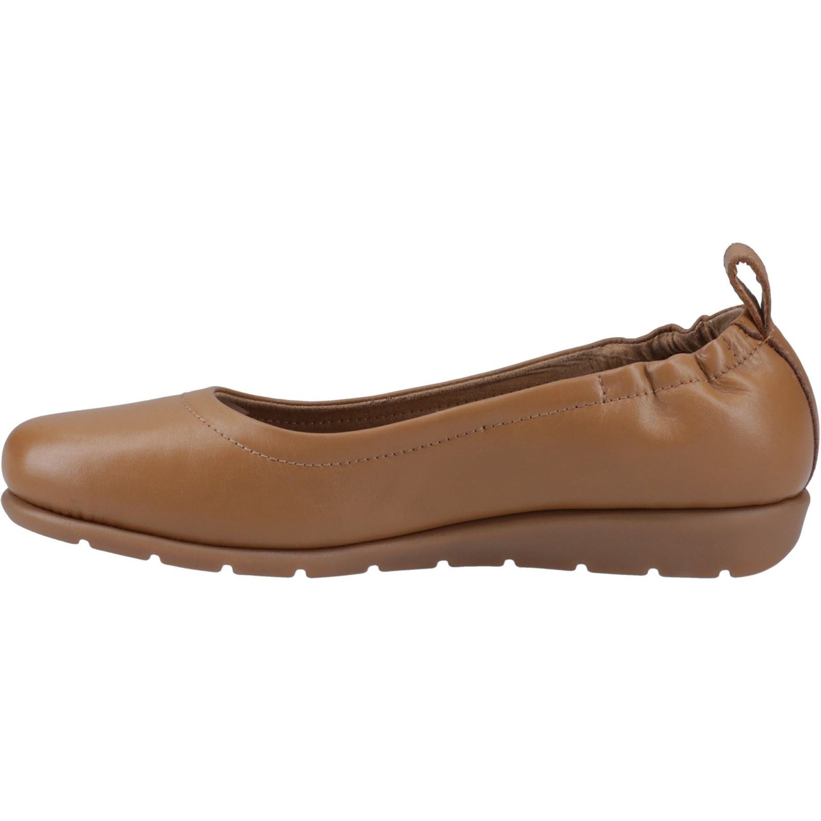 Hush Puppies Skylar Ballons Plats Pour Femmes En Cuir De Couleur Tan