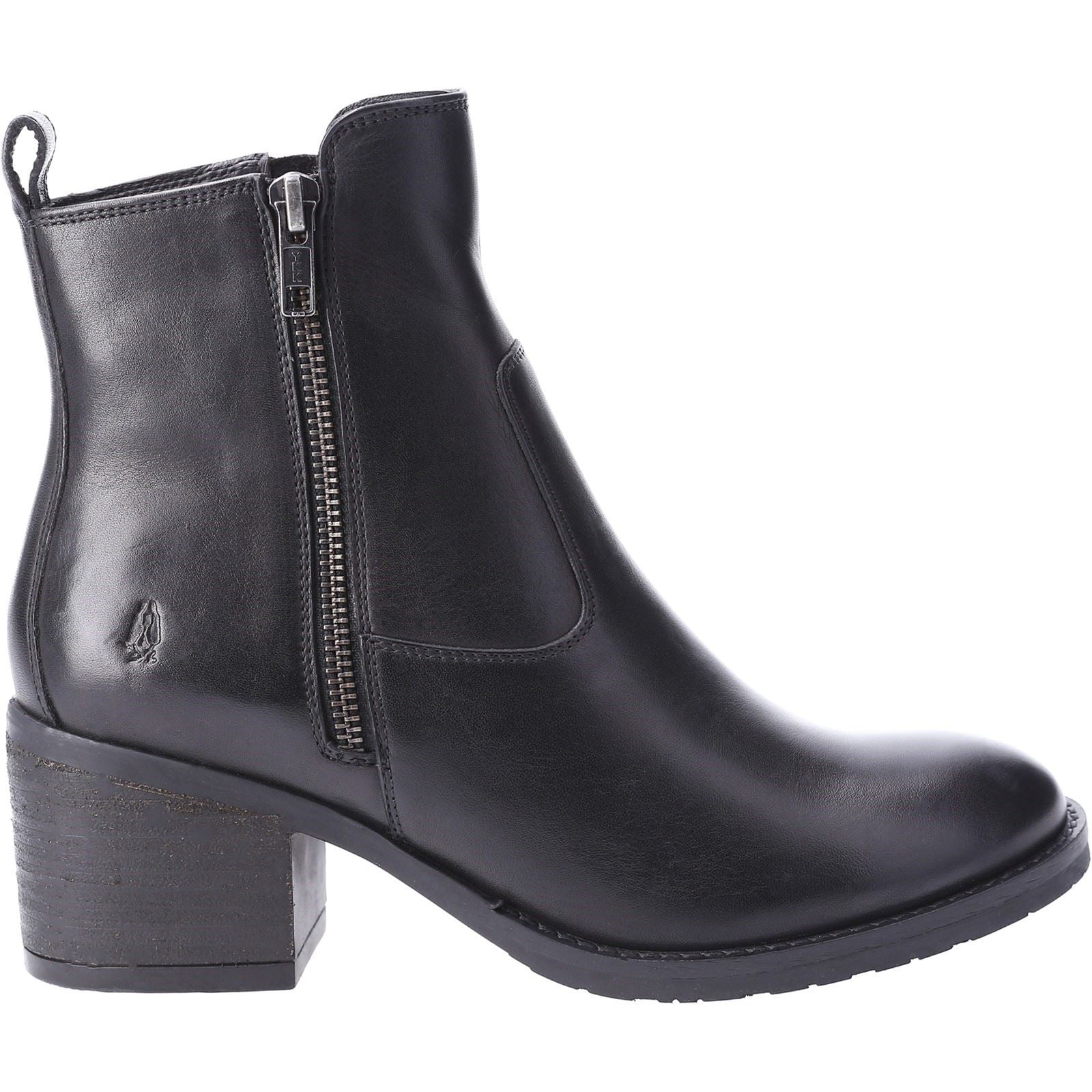 Hush Puppies Helena Bottes Noires En Cuir Pour Femmes