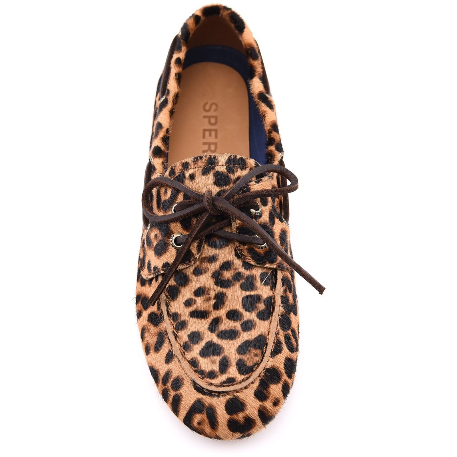 Sperry Slimboat Chaussures Bateau En Cuir Pour Femme Léopard