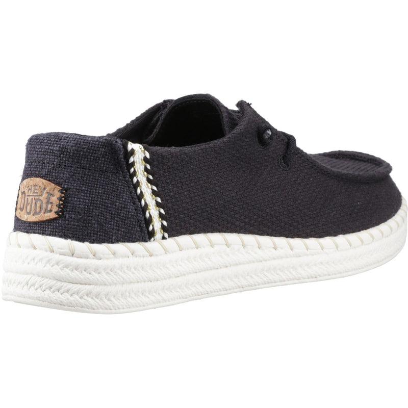 HEYDUDE Wendy Espadrille Woven Espadrilles Pour Femme En Mélange De Coton Noir