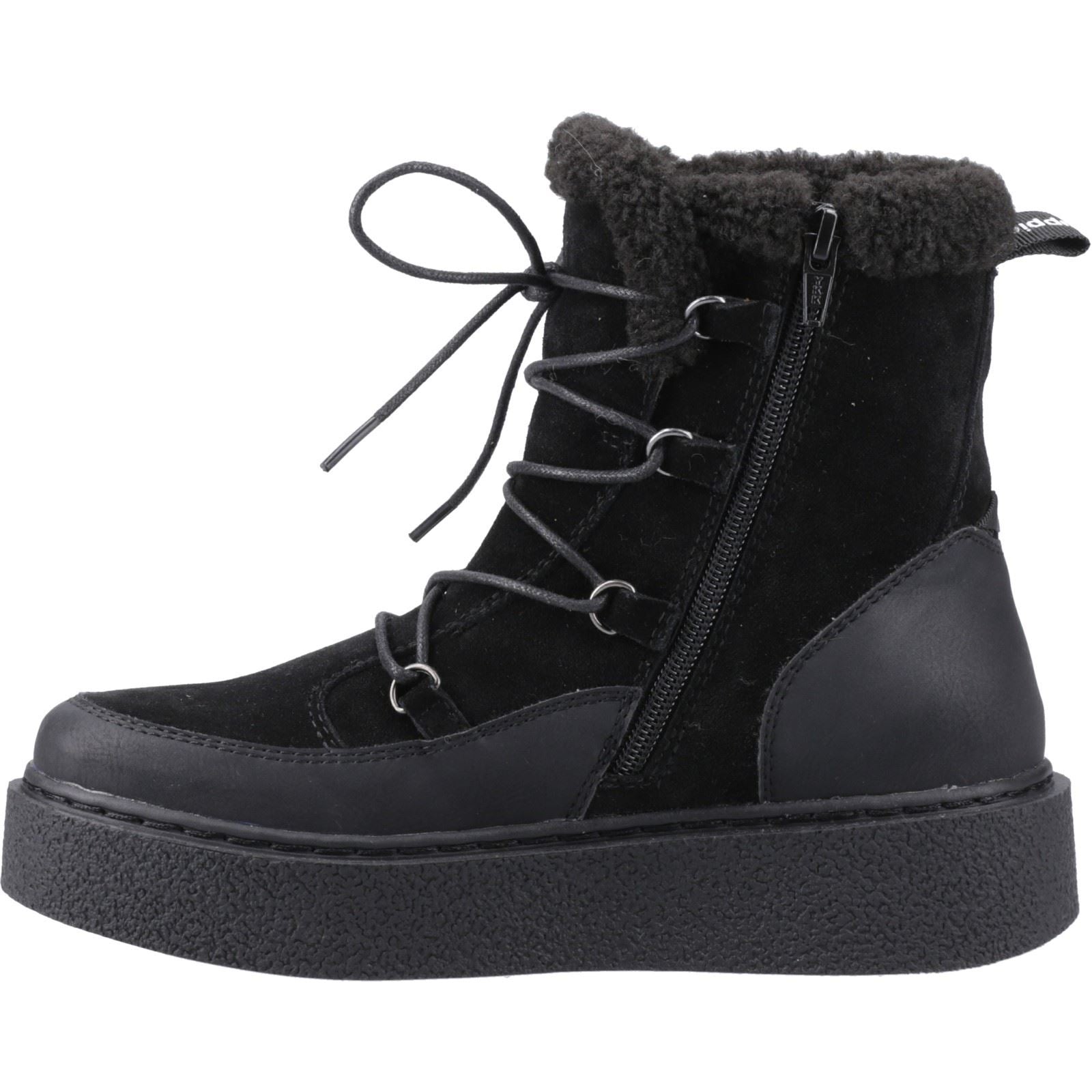 Hush Puppies Bronte Femmes Suède Bottes Mi-mollet Hiver Noires