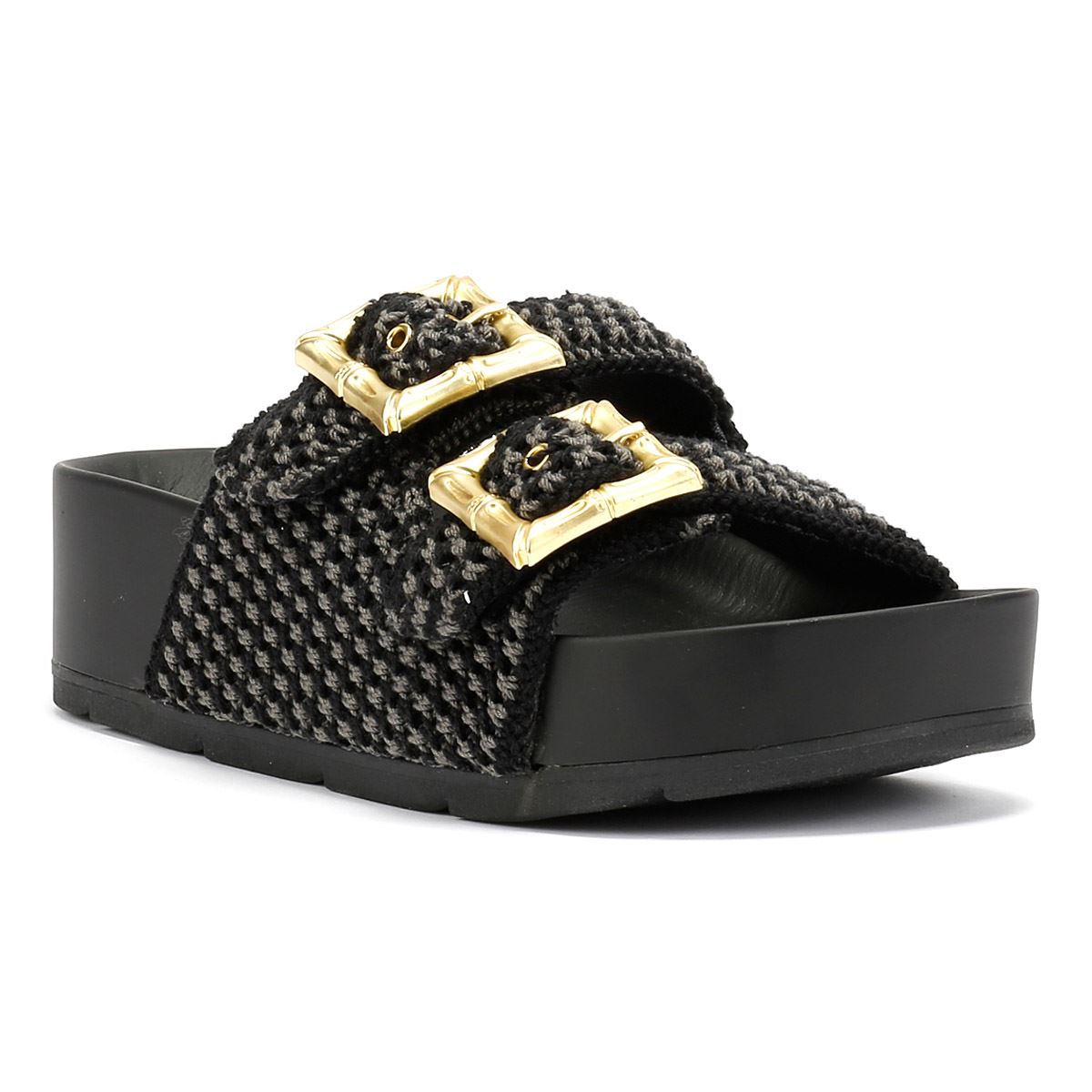 Desert Fleur Super Sandales Noires Pour Femmes