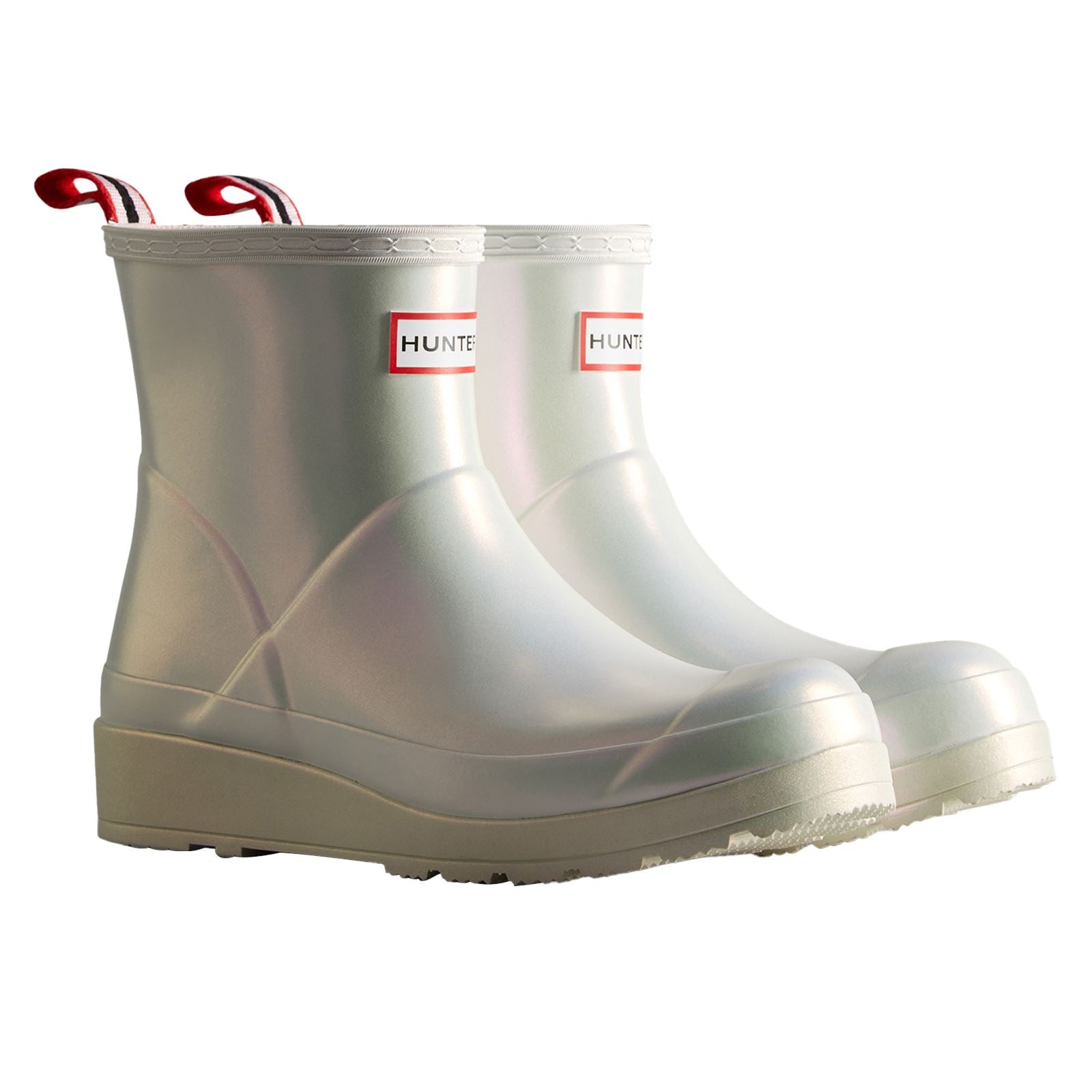 Hunter Nebula Play Bottes En Caoutchouc Argentées Pour Femme