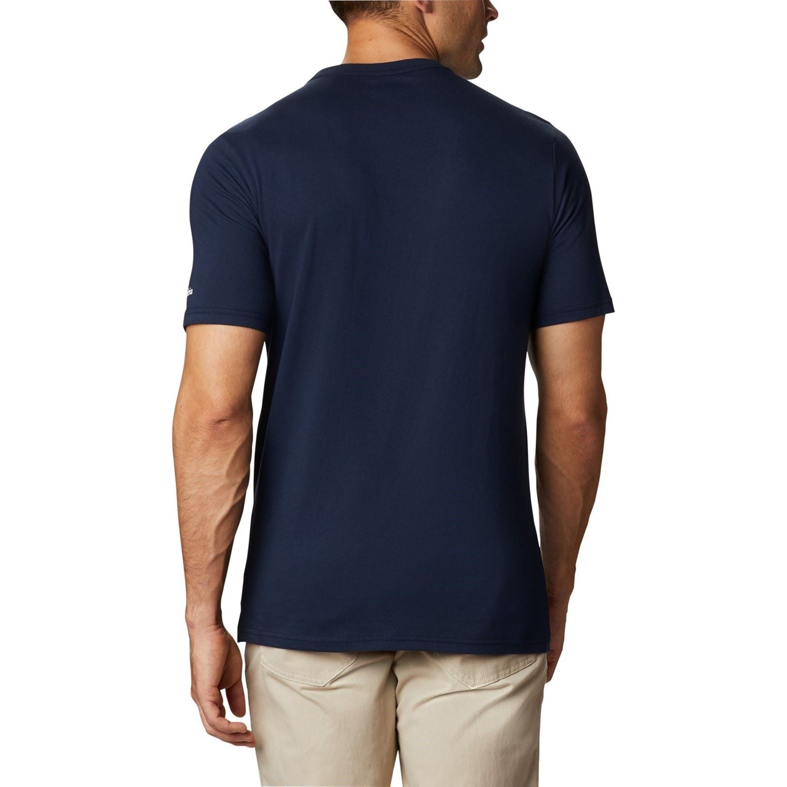 Columbia CSC Basic Logo Short Sleeve T-Shirts Pour Hommes En Coton Bleu À Manches Courtes