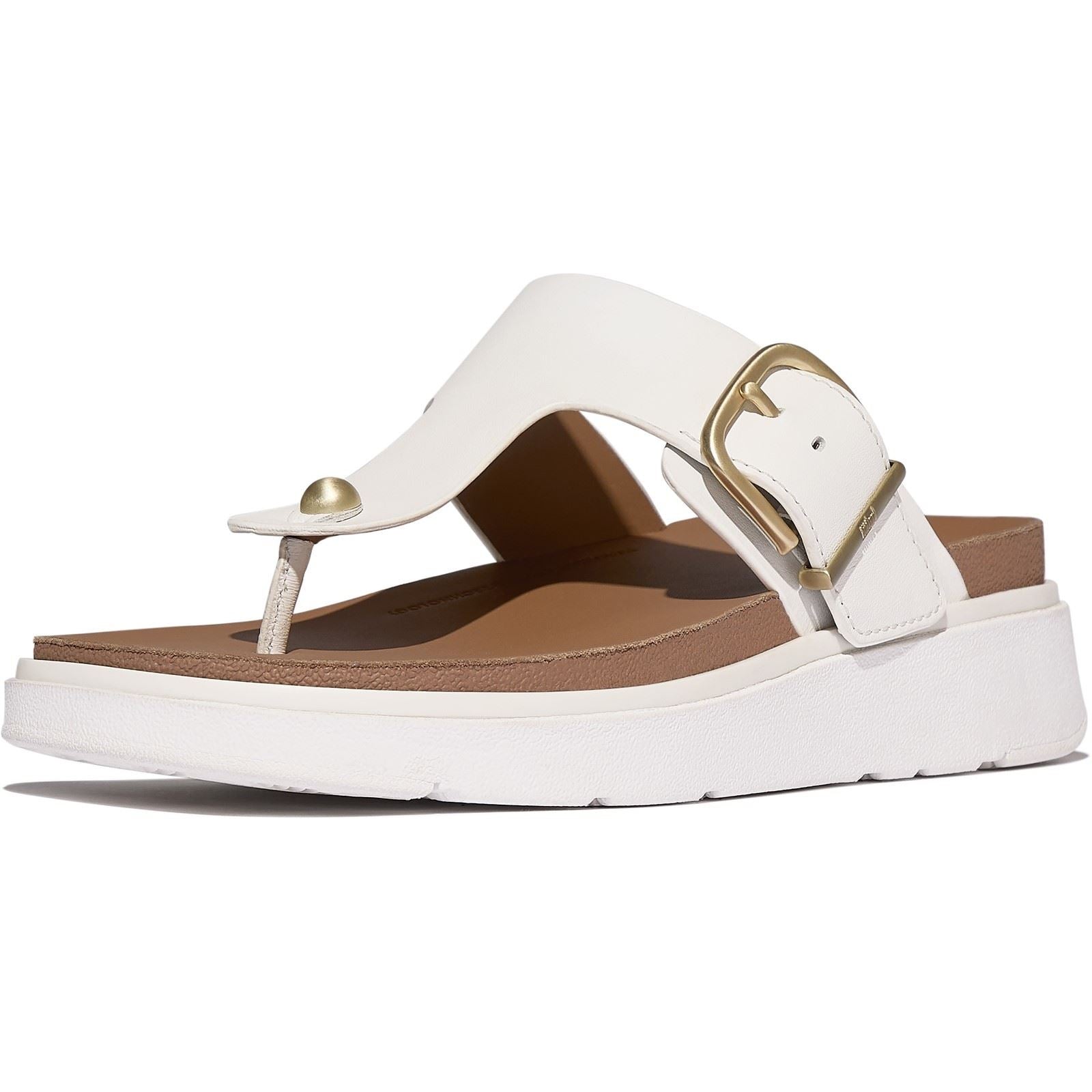 Fitflop Gen-FF Toe-Post Sandales Blanches Urbaines En Cuir Pour Femmes