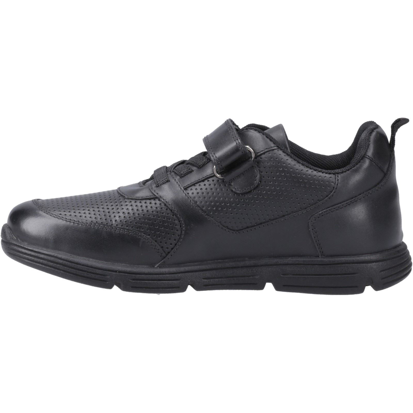 Hush Puppies Alfie Bungee Jnr Chaussures Noires Pour Garçons En Cuir