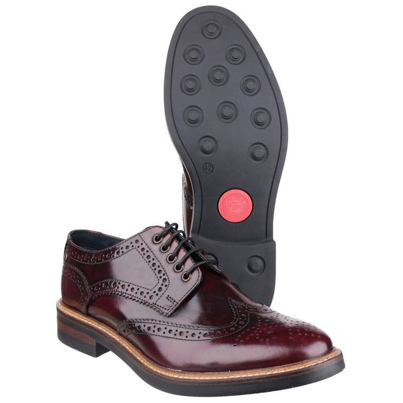 Base London Woburn Chaussures Richelieu Bordeaux Pour Hommes En Cuir