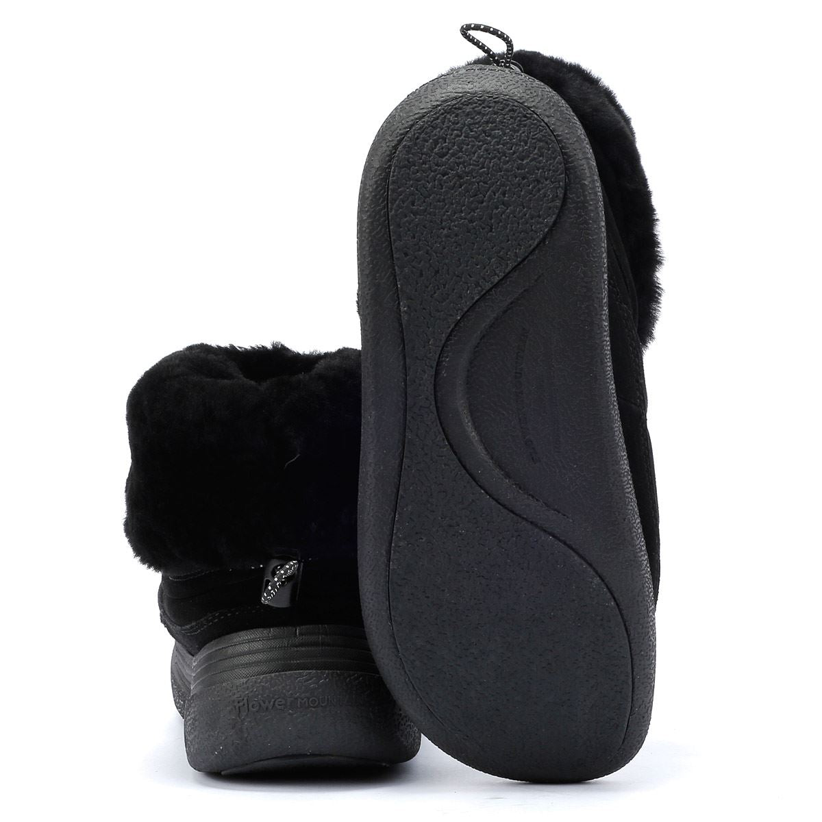 Flower Mountain Fami Mid Bottes En Daim Noir Pour Femmes