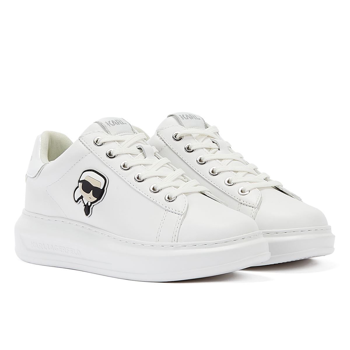 Karl Lagerfeld Kapri Nft Lo Dentelle Femmes Baskets Mono Blanc