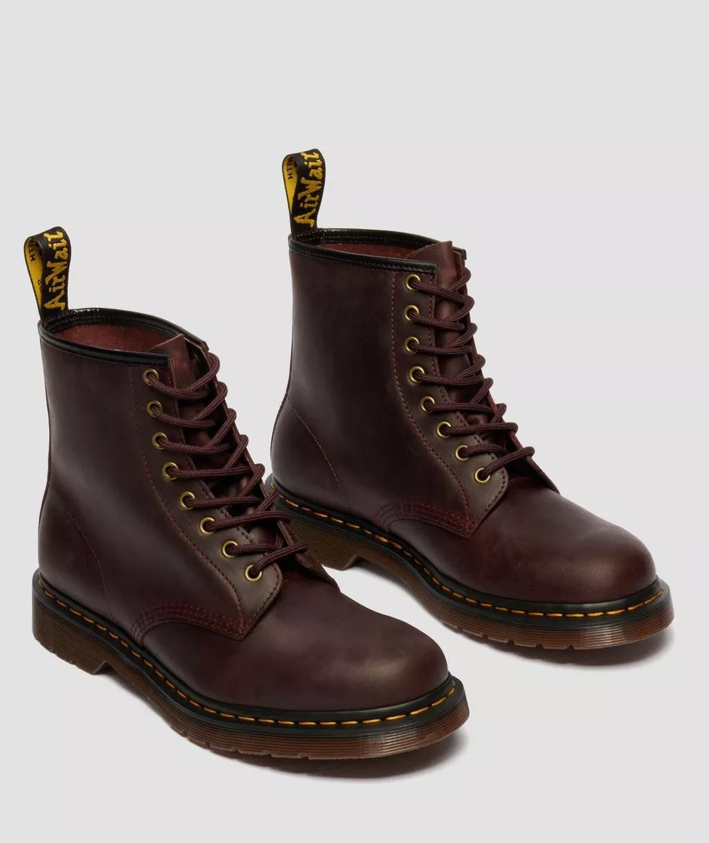 Dr. Martens 1460 Crazy Horse Bottes Rouges En Cuir