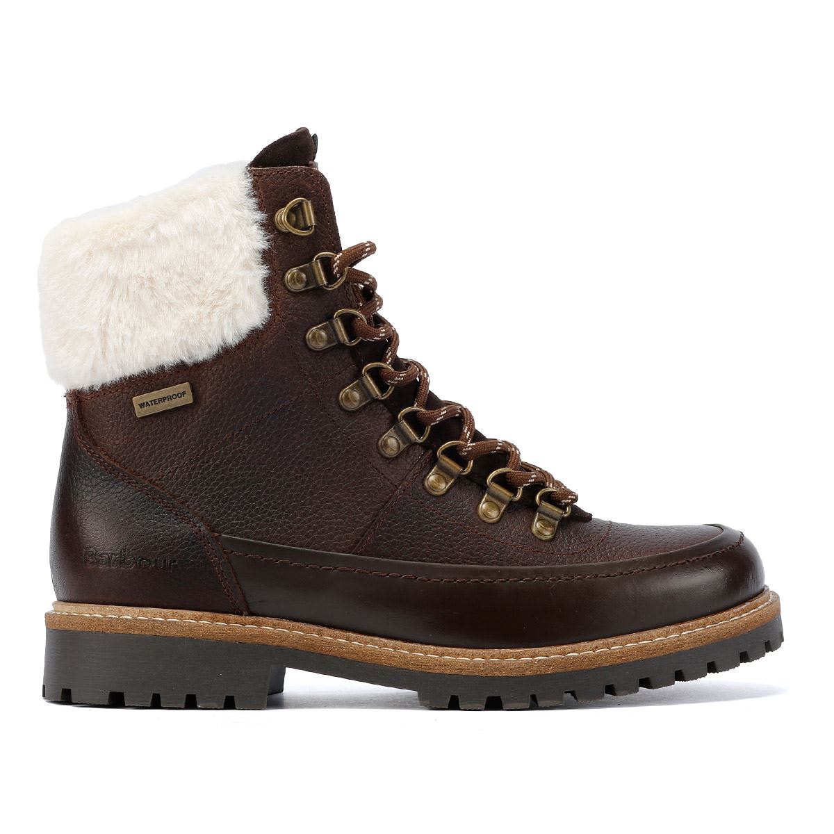 Barbour Woodside Hiker Bottes Marron En Cuir Pour Femmes