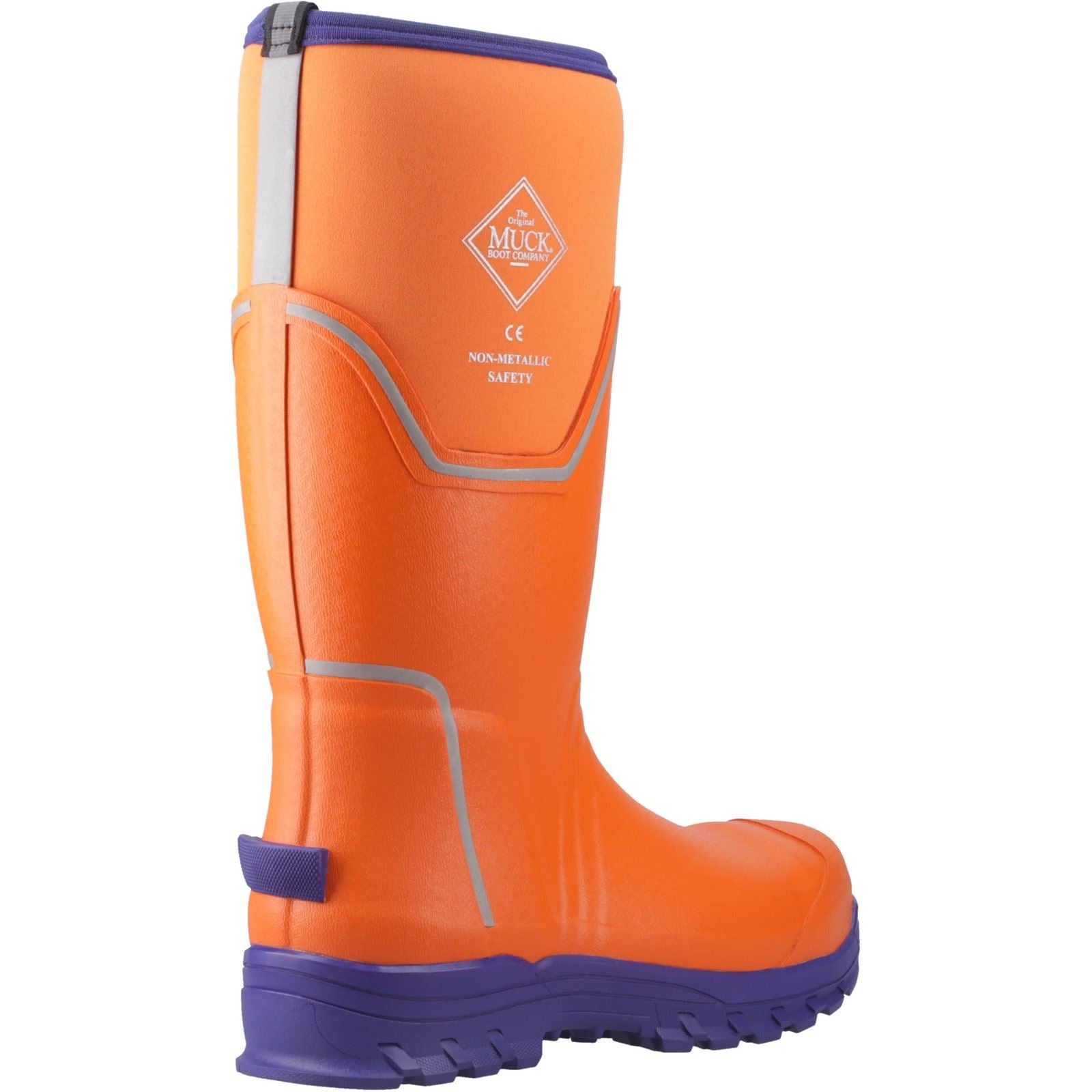 Muck Boots Grit S5 Bottes Wellington En Caoutchouc Pour Homme Orange/Bleu