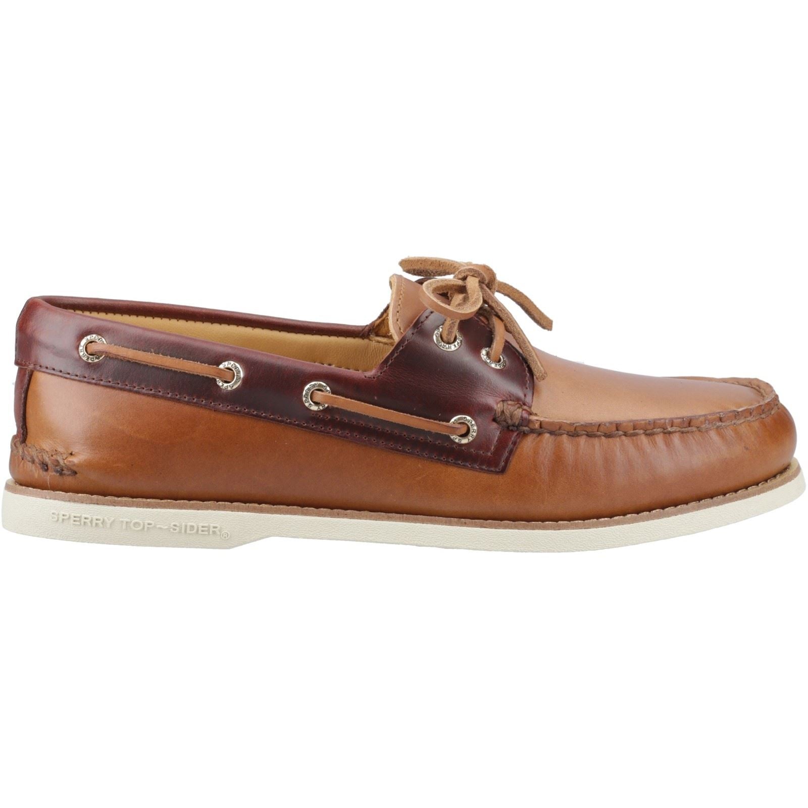 Sperry Authentic Gold Cup Chaussures Bateau En Cuir Pour Homme, Marron Clair/Marron
