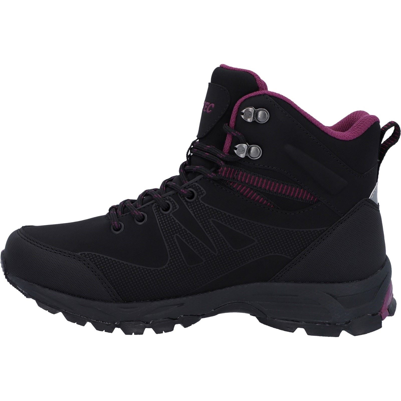 Hi-Tec Jackdaw Mid WP Bottes De Randonnée Pour Femmes En Polyester Noir/bordeaux