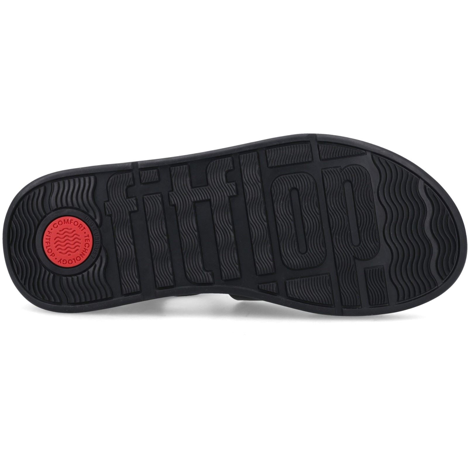 Fitflop F-Mode Fisherman Sandales En Cuir Pour Femmes Noires À Coupe Étroite