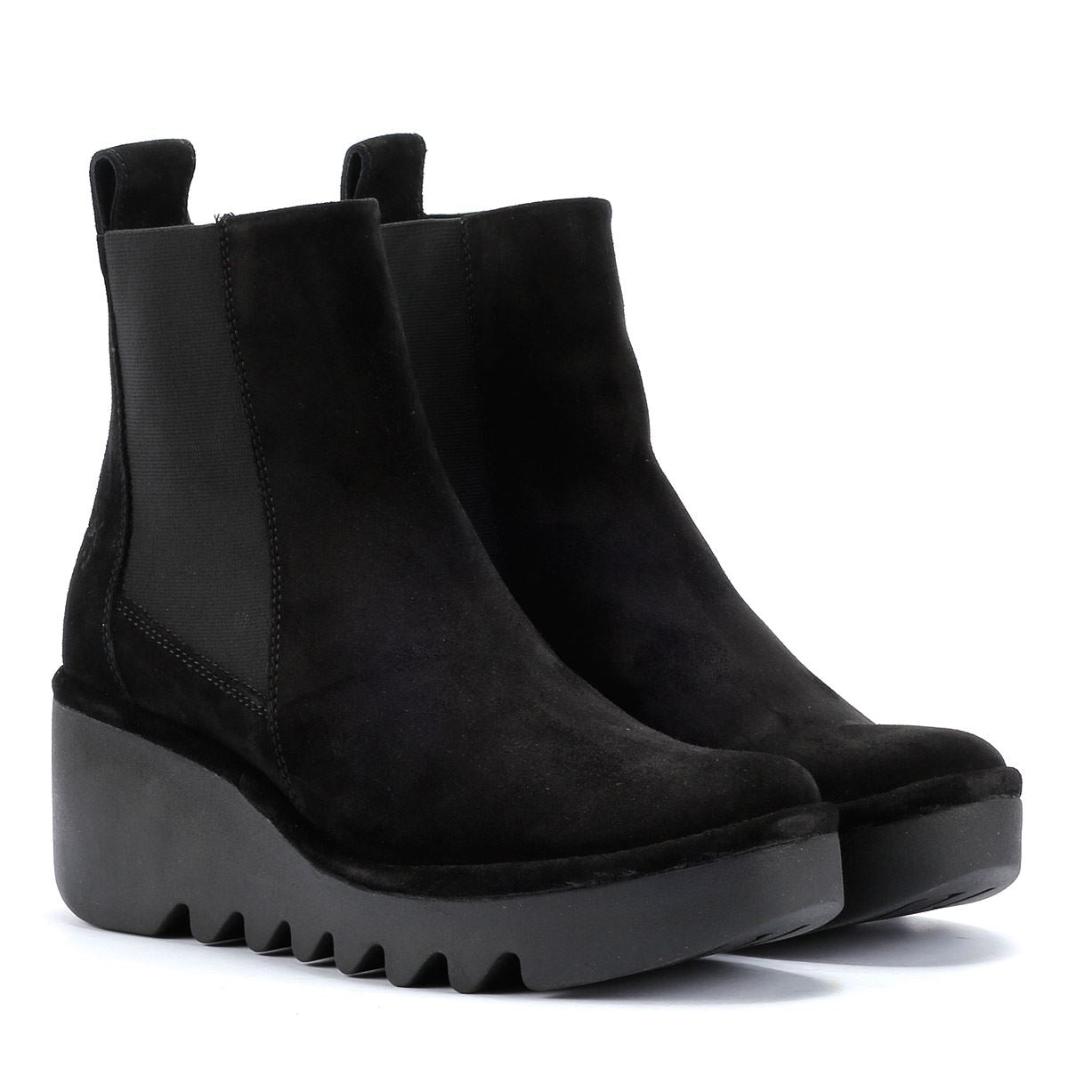 Fly London Bagu Bottes Noires En Cuir Pour Femmes